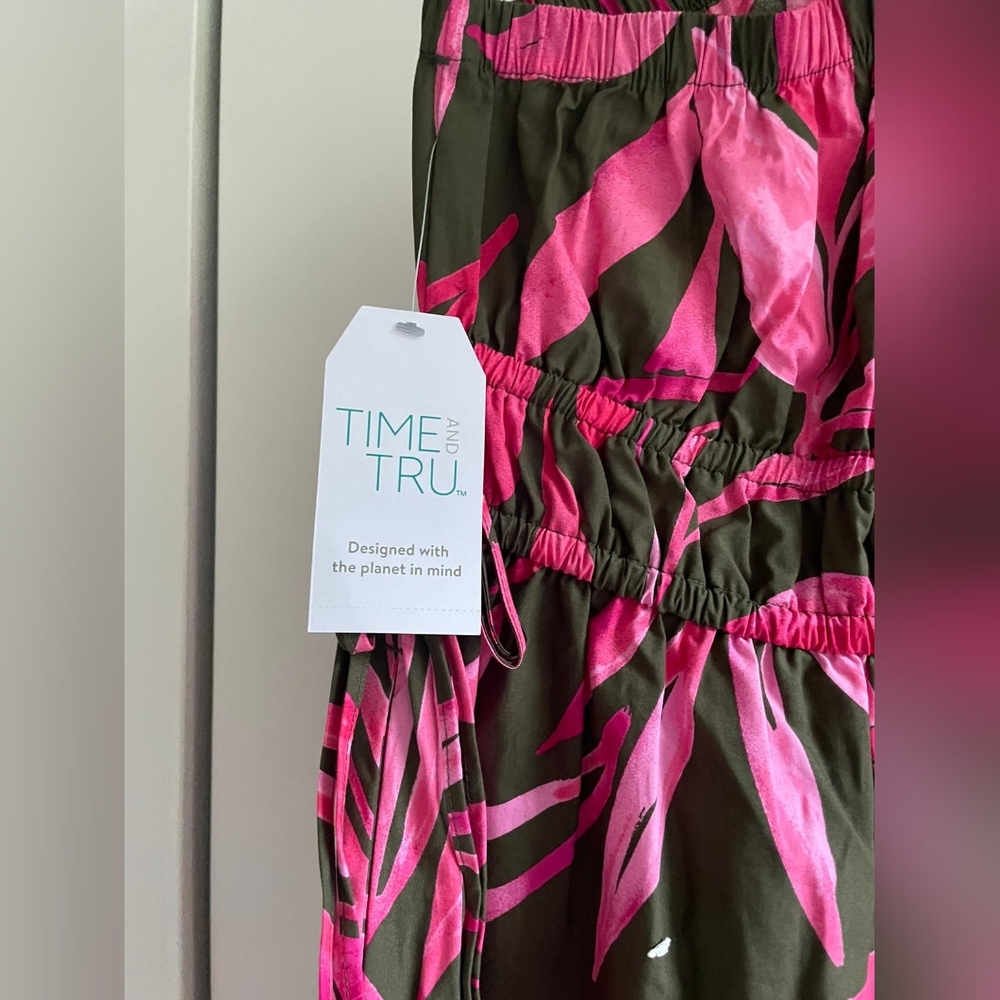 Time and Tru Pink and Green Midi Dress - Picture 4 of 7